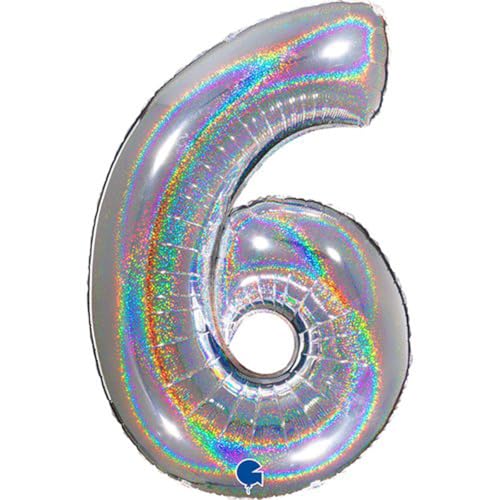 Grabo 690GHS-P Superloon Glitzer-Holografisches Geschenkset, Länge 101,6 cm, Silberfarben, Einheitsgröße (Silber, 6) von Grabo