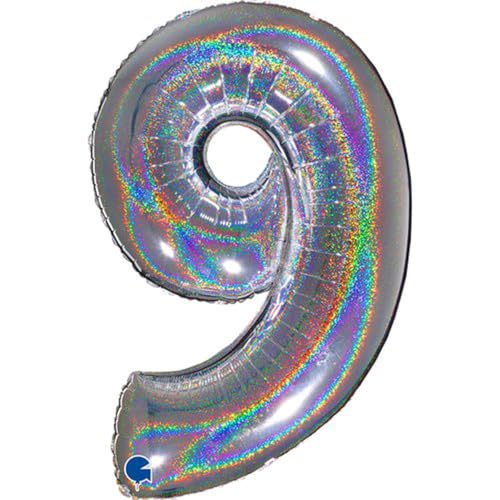 Grabo 690GHS-P Superloon Glitzer-Holografisches Geschenkset, Länge 101,6 cm, Silberfarben, Einheitsgröße (Silber, 9) von Grabo