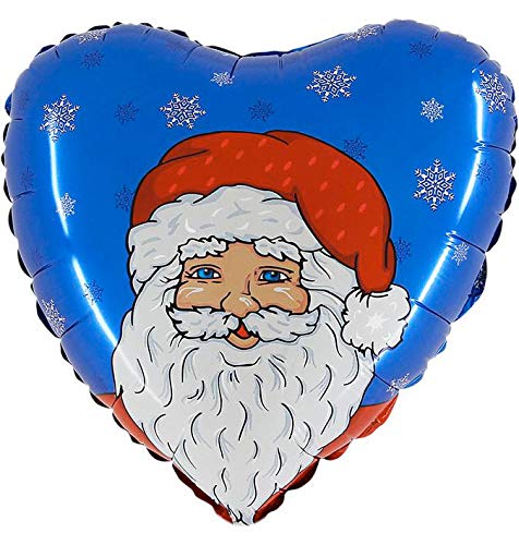 Grabo Folienballon Herzballon Weihnachtsmann rot/blau/weiß, ca. 45 cm von Grabo
