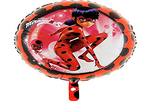 Grabo L18030 Folienballon 18 Zoll - 45 cm Miraculus-Lady Bug unverpackt, schwarz und rot von Grabo