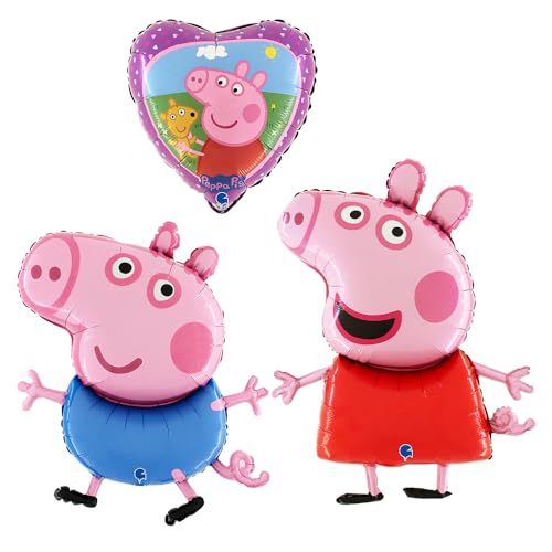 Grabo Peppa Wutz Ballon-Set Made in Italy. Set mit drei Peppa Wutz-Luftballons mit Peppa, George und passendem Herzen. Ideal für unisex Kinder, Geburtstagspartys und mehr. Bunte Folienballons Grabo Peppa Wutz Ballon-Set Made in Italy. Set mit drei Peppa Wutz-Luftballons mit Peppa, George und passendem Herzen. Ideal für unisex Kinder, Geburtstagspartys und mehr. Bunte Folienballons von Grabo