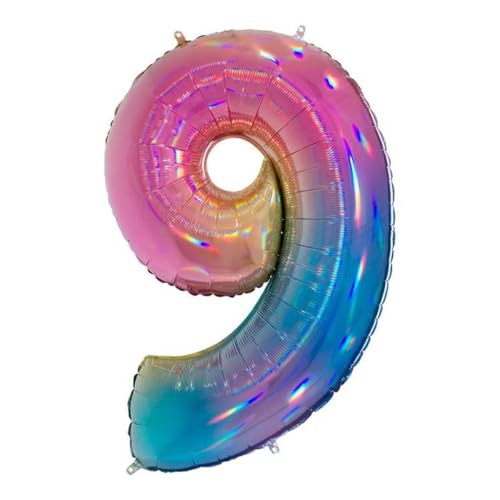 Riesenzahl Folienballon 40"/102cm | Regenbogen #9 von Grabo