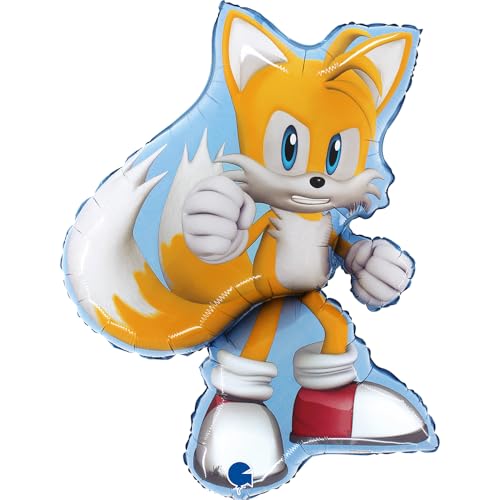 Grabo Sonic-Tails Ballon. Ballon für Kinderfeste in Form von Tails, aus Folie mit Röhrchen zum Aufblasen. Bunte Ballons, hergestellt in Italien, 56x66 cm Grabo Sonic-Tails Ballon. Ballon für Kinderfeste in Form von Tails, aus Folie mit Röhrchen zum Aufblasen. Bunte Ballons, hergestellt in Italien, 56x66 cm von Grabo