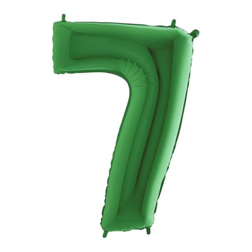Grabo XXL Riesen Zahlen Folienballon 102 cm (40") Farbauswahl – Perfekte Deko für Geburtstage, Jubiläen & Feiern – Happy Birthday Party-Highlight - für Helium und Luft! Wiederverwendbar! (Grün, 7) von Grabo