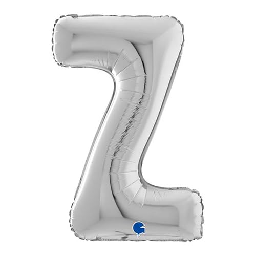 Riesen Buchstabe Folienballon 66 cm (26") Farbauswahl – Perfekte Deko für Geburtstage, Jubiläen & Feiern – Happy Birthday Party-Highlight - für Helium und Luft! Wiederverwendbar! (Silber, Z) von Grabo
