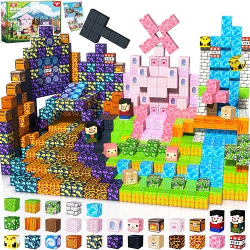 GraceDuck Magnetische Blöcke, 200 Stück, Bauen Sie dunkle Abenteuer, Waldschloss – magnetisches Spielzeug für Montessori, Kleinkinder, Weihnachtsgeschenke, Geburtstagsgeschenke, STEM, sensorisches von GraceDuck