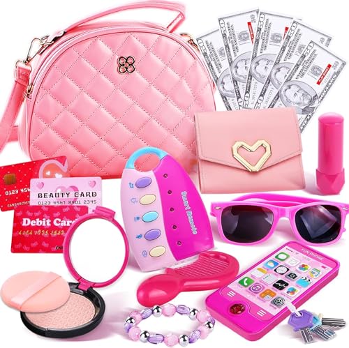 Kinderschminke Set Mädchen Prinzessinnen Set mit Geldbörse,Handy,Schlüssel,Kreditkarten,Sonnenbrille,Kinder Schminkkoffer Rollenspiele für Kinder Spielzeug Geschenke für Mädchen 3 4 5 6 Jahre Kinderschminke Set Mädchen Prinzessinnen Set mit Geldbörse,Handy,Schlüssel,Kreditkarten,Sonnenbrille,Kinder Schminkkoffer Rollenspiele für Kinder Spielzeug Geschenke für Mädchen 3 4 5 6 Jahre von GraceDuck
