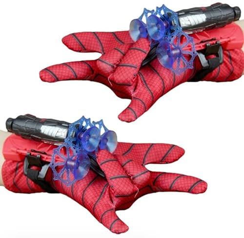 2 Sets Launcher-Handschuhe Spider Launcher Handschuhe Spinne Shooter Handschuhe Cosplay Handschuh Lustiges Lernspielzeug für Kinder (Blue) von Graceever