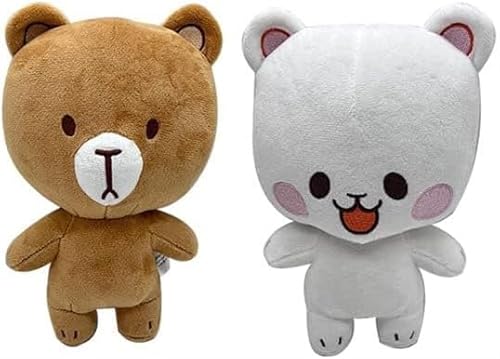 Graceever Milk and Mocha PlushMilk and Mocha Bear Plush,Soft Stuffed Milk Bear and Mocha Bear Plushies Dolls,Cartoon Animal Anime Bear Figure Pillow Collectible Gifts for Fans (2pcs) von Graceever