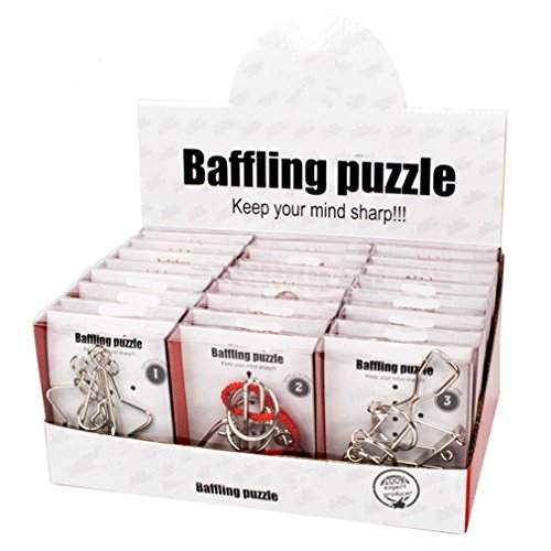 Gracelaza 24 Stück Entwirrung Puzzles Geduldspiele Set - Knobelspiele Kit - Magisches Spielzeug - Denksportaufgaben Metallpuzzle - Ideal Spielzeug und Geschenk für Junge und Mädchen von Gracelaza