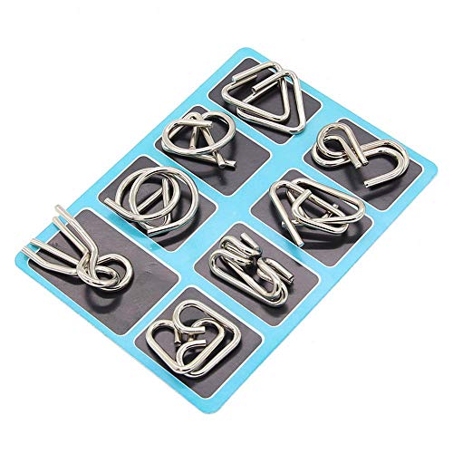 Gracelaza 8 Stück Entwirrung Puzzles Geduldspiele Set - Knobelspiele Kit - Magisches Spielzeug - Denksportaufgaben Metallpuzzle - Ideal Spielzeug und Geschenk für Junge und Mädchen #2 Gracelaza 8 Stück Entwirrung Puzzles Geduldspiele Set - Knobelspiele Kit - Magisches Spielzeug - Denksportaufgaben Metallpuzzle - Ideal Spielzeug und Geschenk für Junge und Mädchen #2 von Gracelaza