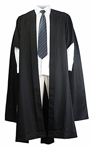 GradClassical Schulabschlusskleid, akademisches Meisterzeremonie-Kostüm für Erwachsene, Universität, UK, schwarzes Outfit (schwarz, 122 cm - 1,52 m) von GradClassical