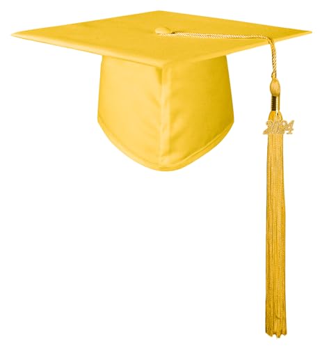 GraduationMall Doktorhut Studentenhut,Uni Abschluss Hut 2024 Anhänger Quaste für die Abschlussfeier vom Hochschule,Abitur,Bachelor Hut Gold von GraduationMall