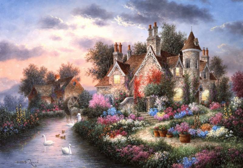 Grafika Kids Dennis Lewan - Mill Creek Manor 12 Teile Puzzle Grafika-F-31419 von Grafika Kids