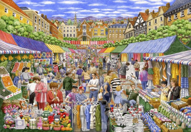 Grafika A Day at the Market 1000 Teile Puzzle Grafika-F-33819 von Grafika