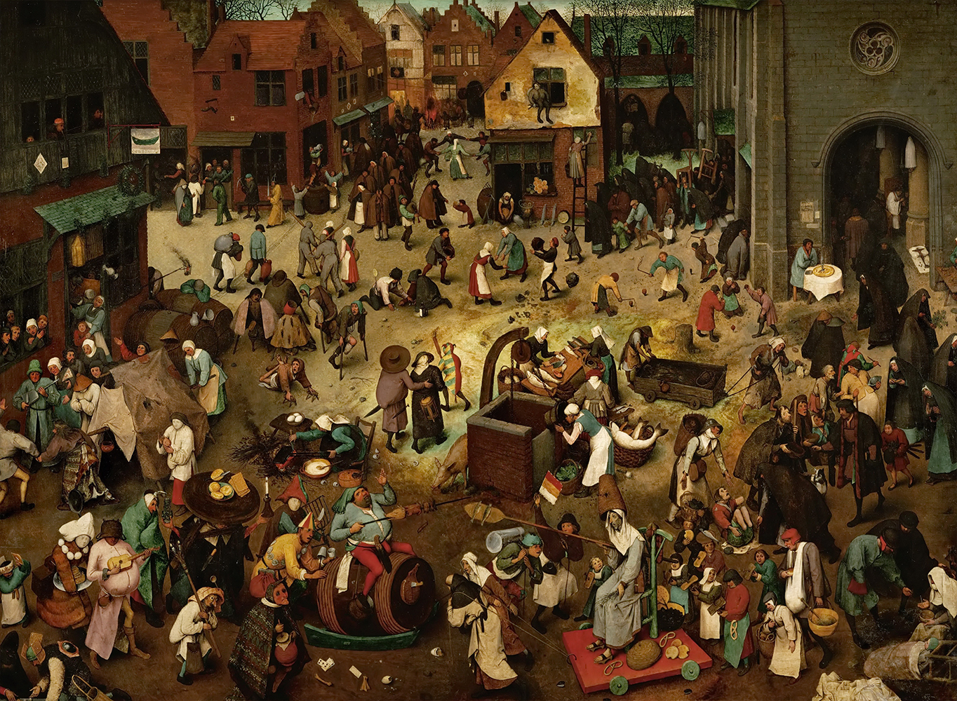 Grafika Brueghel Pieter - Der Kampf zwischen Karneval und Fasten, 1559 4000 Teile Puzzle Grafika-02995-P von Grafika