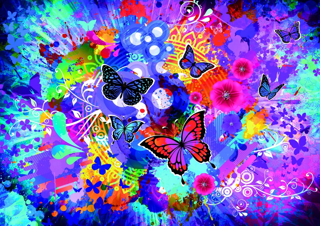 Grafika Bunte Blumen und Schmetterlinge 1500 Teile Puzzle Grafika-F-30051 von Grafika