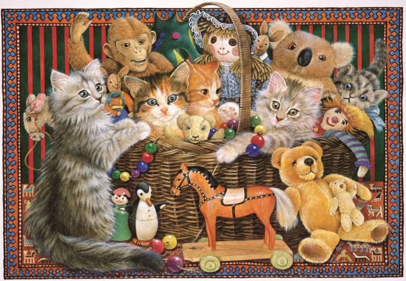Grafika Cats in the Toy box 1000 Teile Puzzle Grafika-F-32703 von Grafika