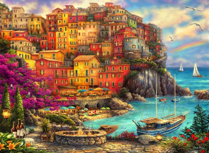 Grafika Chuck Pinson - A Beautiful Day at Cinque Terre 2000 Teile Puzzle Grafika-F-30819 von Grafika