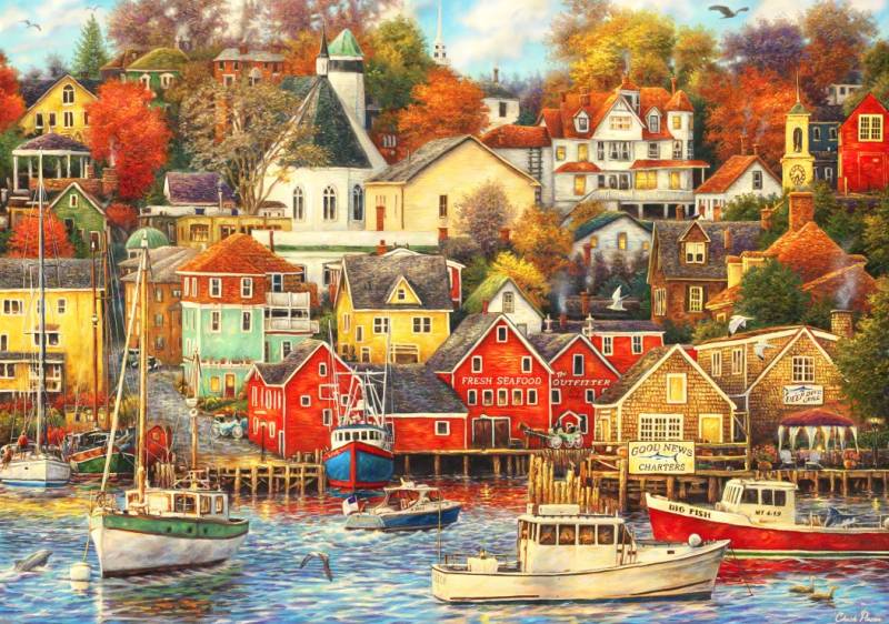 Grafika Chuck Pinson - Good Times Harbor 2000 Teile Puzzle Grafika-F-33334 von Grafika