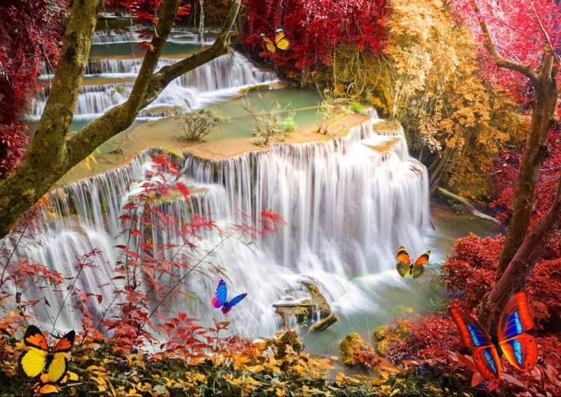 Grafika Deep Forest Waterfall 2000 Teile Puzzle Grafika-F-30085 von Grafika