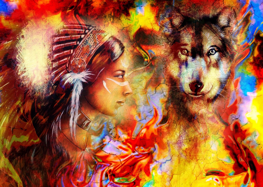 Grafika Die indische Frau und der Wolf 500 Teile Puzzle Grafika-F-32304 Grafika Die indische Frau und der Wolf 500 Teile Puzzle Grafika-F-32304 von Grafika
