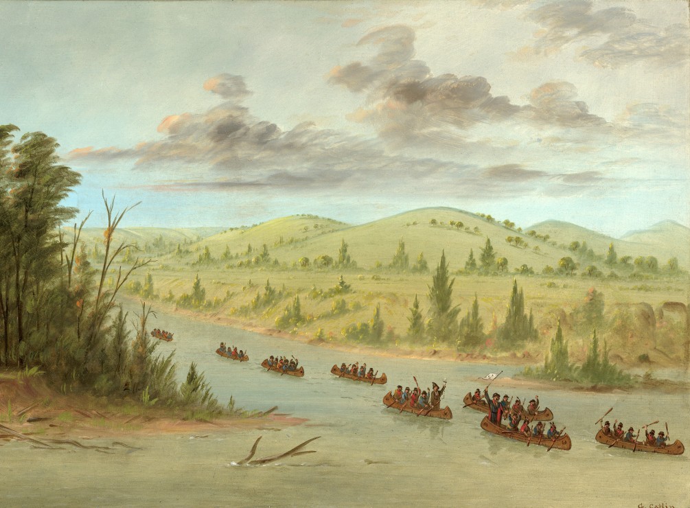 Grafika George Catlin: La Salle's Party Entering the Mississippi in Canoes. February 6, 1682, 1847-1848  2000 Teile Puzzle Grafika-F-30627 von Grafika
