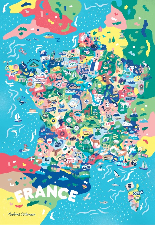Grafika Karte von Frankreich 1000 Teile Puzzle Grafika-F-33824 Grafika Karte von Frankreich 1000 Teile Puzzle Grafika-F-33824 von Grafika