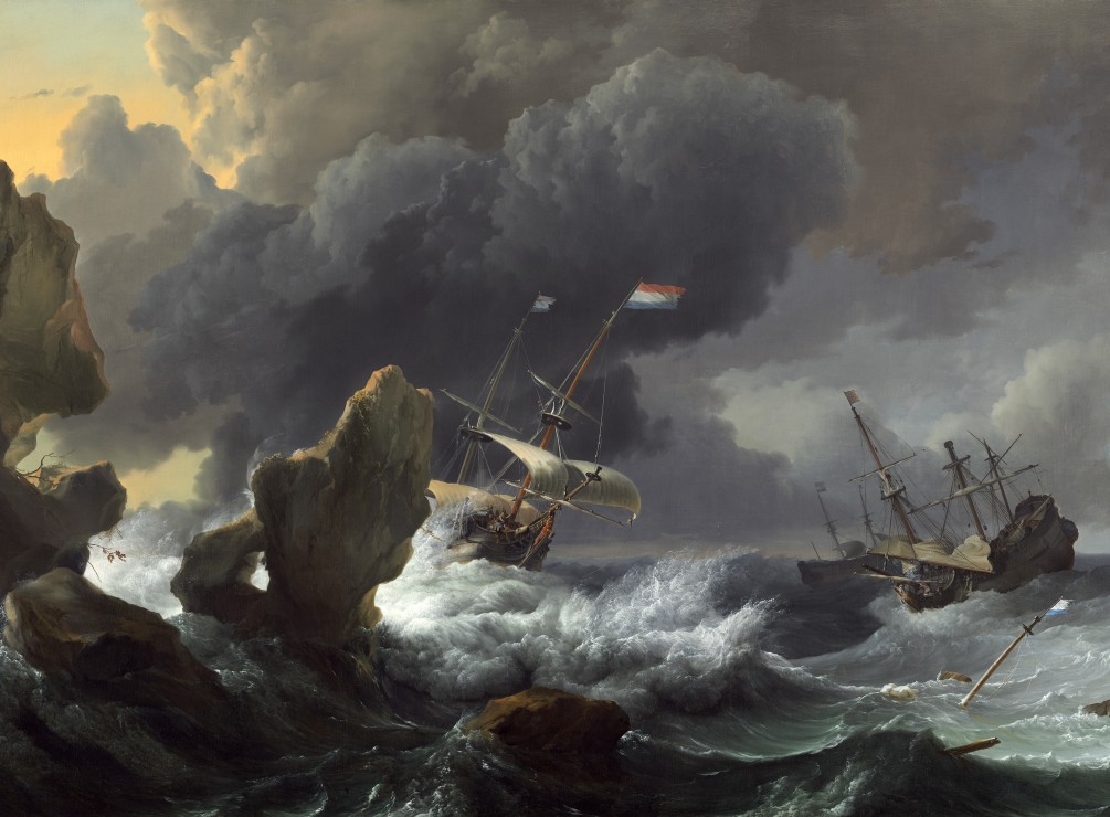 Grafika Ludolf Backhuysen: Ships in Distress off a Rocky Coast, 1667 2000 Teile Puzzle Grafika-F-30488 von Grafika