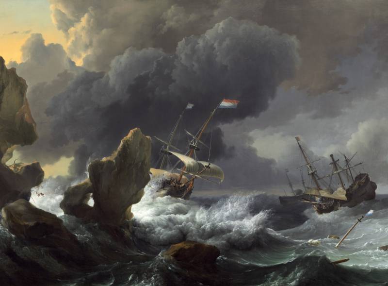 Grafika Ludolf Backhuysen: Ships in Distress off a Rocky Coast, 1667 2000 Teile Puzzle Grafika-F-30488 von Grafika