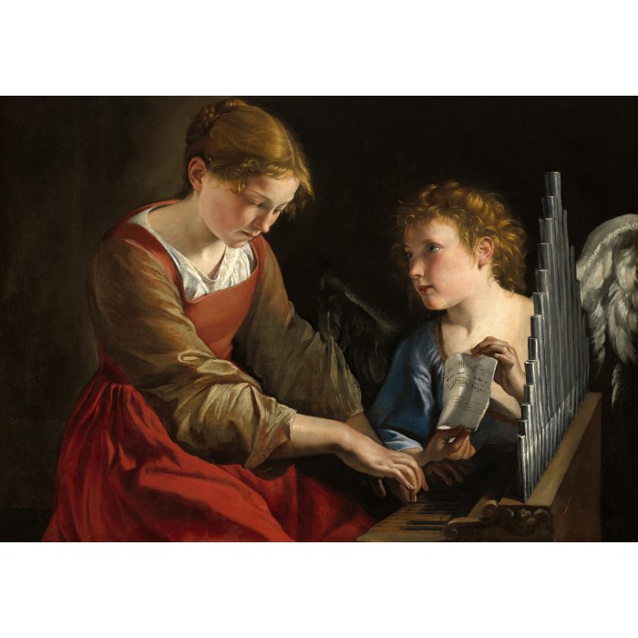 Grafika - Orazio Gentileschi and Giovanni Lanfranco: Saint Cecilia and an Angel, 1617/1618 - 1000 Teile von Grafika