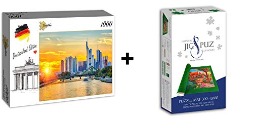 Grafika Puzzle 1000 Teile – Deutschland Edition – Frankfurt am Main, Bankenviertel + Matte von Grafika