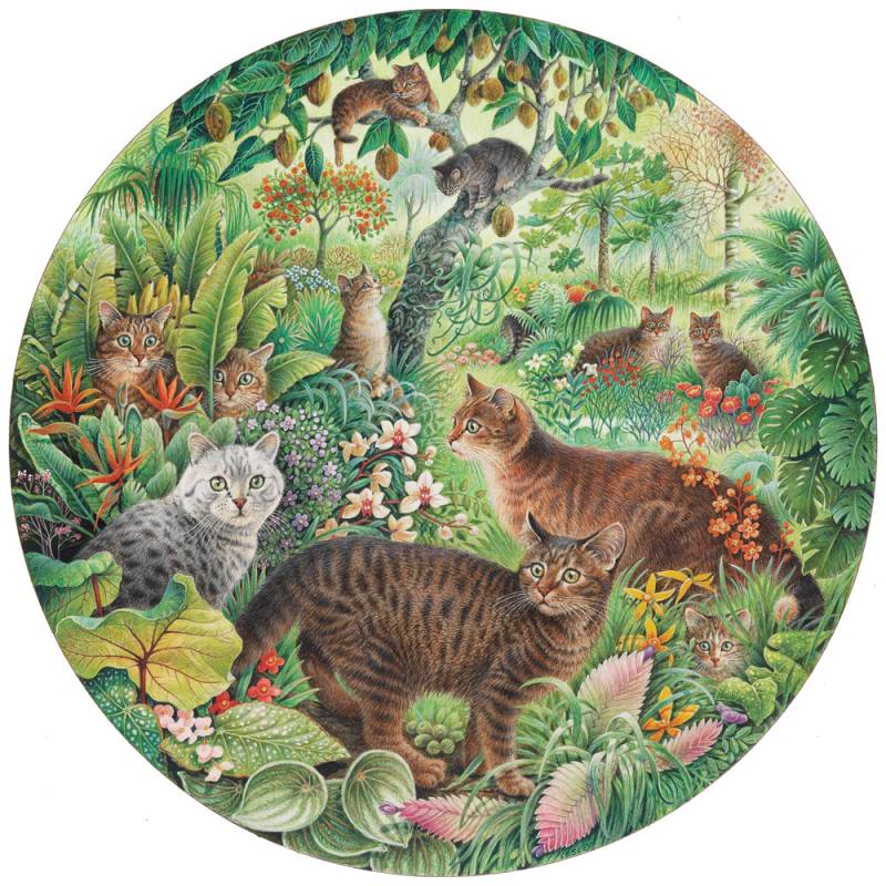 Grafika Rundes Puzzle - Tiger Cats in the Jungle 501 Teile Puzzle Grafika-F-33777 von Grafika