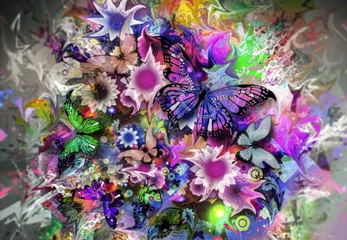 Puzzle 1000 Teile - Fleurs et Papillons von Grafika