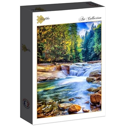 Puzzle 2000 Teile - Schöner Wasserfall im Wald von Grafika