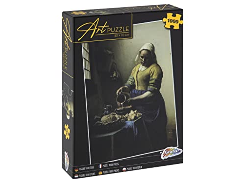 Grafix Gemälde Puzzle 1000 Teile | Motiv „Dienstmagd mit Milchkrug“ von Johannes Vermeer | Größe 50 x 70 cm | Museum Collection | Erwachsenenpuzzle von Grafix