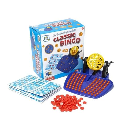 Klassisches Bingo-Spiel-Set – komplett mit Bingo-Bällen und Bingo-Karten & Bingomaschine, Familie, Freunde, Erwachsene, Kinder, mehrere Spieler, lustiges Spiel, traditionelles 5+ Geschenk von Games Hub