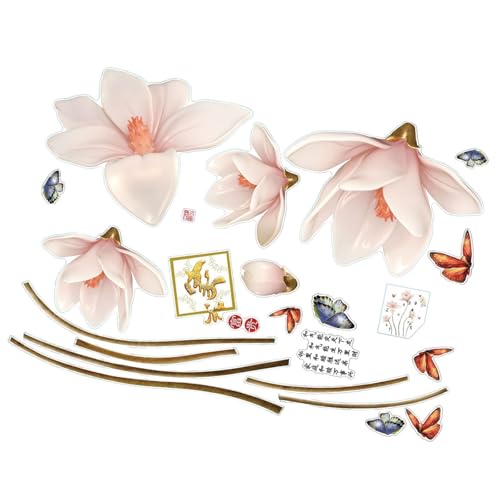 Gralara Blumen-Wandaufkleber, Blumen-Wandaufkleber, selbstklebend, für Bürotür, Schlafzimmer Gralara Blumen-Wandaufkleber, Blumen-Wandaufkleber, selbstklebend, für Bürotür, Schlafzimmer von Gralara