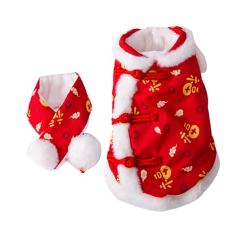 Gralara Chinesisches Neujahrs-Hundekostüm, Haustierkostüm, verdickt, warm, bequem, für Haustiere, Tang-Anzug für Katzen, Party, chinesisches Neujahr Gralara Chinesisches Neujahrs-Hundekostüm, Haustierkostüm, verdickt, warm, bequem, für Haustiere, Tang-Anzug für Katzen, Party, chinesisches Neujahr von Gralara