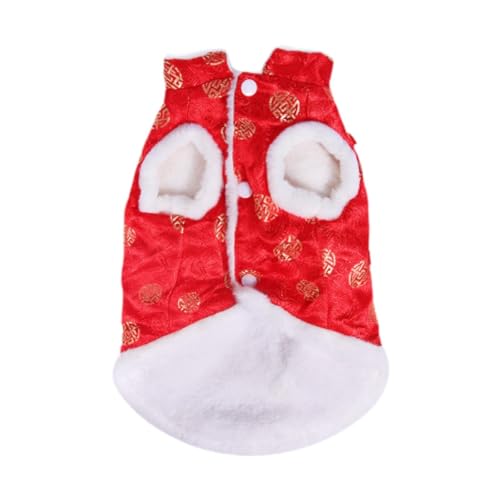 Gralara Hund Knoten Knöpfe Mantel Neujahr Hund Kostüm Haustiere Tang Anzug Haustier Kleidung Weste für Feier, 2XL Gralara Hund Knoten Knöpfe Mantel Neujahr Hund Kostüm Haustiere Tang Anzug Haustier Kleidung Weste für Feier, 2XL von Gralara