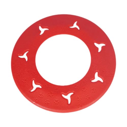 Gralara Hunde-Fliegende Scheibe, interaktives Hundespielzeug als Futter- und Wassernapf, schwimmende Fliegende Untertasse für Partys, Rot von Gralara