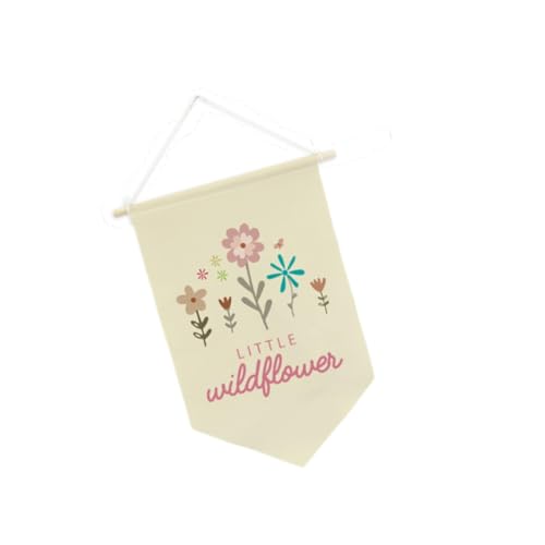 Gralara Kleines Wildblumen-Banner-Wandschild, Wimpel zum Aufhängen, Flaggenbanner für Haustür, Schlafzimmer von Gralara