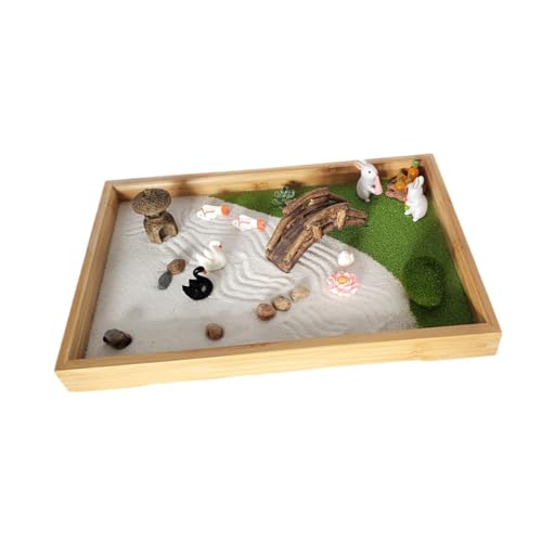 Gralara Sandgarten-Set, Sandtablett, handgefertigt, zarte Verzierung, Tischzubehör für Erwachsene im Schlafzimmer Gralara Sandgarten-Set, Sandtablett, handgefertigt, zarte Verzierung, Tischzubehör für Erwachsene im Schlafzimmer von Gralara
