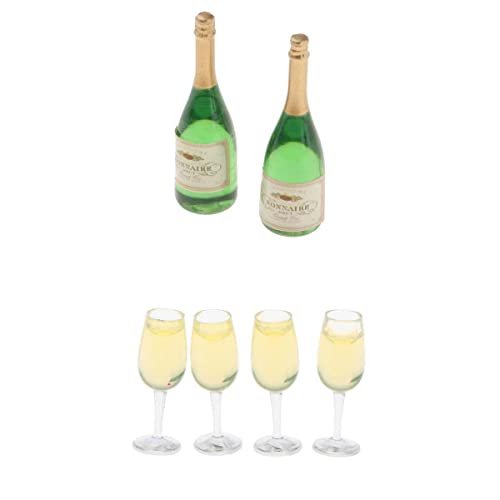 Gralara Set von 2 farbenfrohen Weinflaschen und 4 eleganten Weingläsern für Puppenhaus Gralara Set von 2 farbenfrohen Weinflaschen und 4 eleganten Weingläsern für Puppenhaus von Gralara
