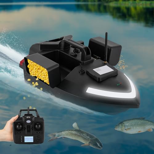 GramStudio Futterboot RC Angelköder Boot 500M GPS Position Auto Cruise Nachtangeln Fischköder Köderboot Mit 12000mAh Lithium-Batterie, Fernsteuerung von GramStudio