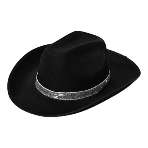 Glitzernder Cowgirl-Hut für Damen, Cosplay, Kostüm, Panamahut, Junggesellinnenabschied, Kopfbedeckung, Hochzeitsfeier-Zubehör von Gramigg