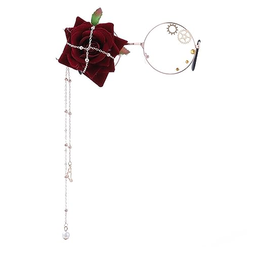 Gothic Brille Cosplay Kostüm Zubehör für Mädchen Cosplay mit Zahnrädern Rose Anime Cosplay Brille Y2K Mädchen Kostüme für Frauen Kostüm Outfit Gothic Brille Cosplay Kostüm Zubehör für Mädchen Cosplay mit Zahnrädern Rose Anime Cosplay Brille Y2K Mädchen Kostüme für Frauen Kostüm Outfit von Gramigg