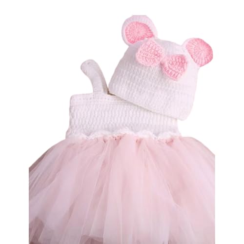 Gramigg 1 Set Neugeborenes Tüllkleid mit passender Strickmütze, Geschenk für Fotoshootings, Requisiten für Babypartys, Baby-Mütze Gramigg 1 Set Neugeborenes Tüllkleid mit passender Strickmütze, Geschenk für Fotoshootings, Requisiten für Babypartys, Baby-Mütze von Gramigg
