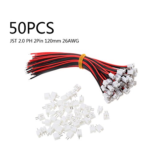 Gramigg 50 Sets JST 2.0 2-poliger Stecker mit Drähten, Kabeln, 120 mm, 26 AWG, Dekorationen Gramigg 50 Sets JST 2.0 2-poliger Stecker mit Drähten, Kabeln, 120 mm, 26 AWG, Dekorationen von Gramigg