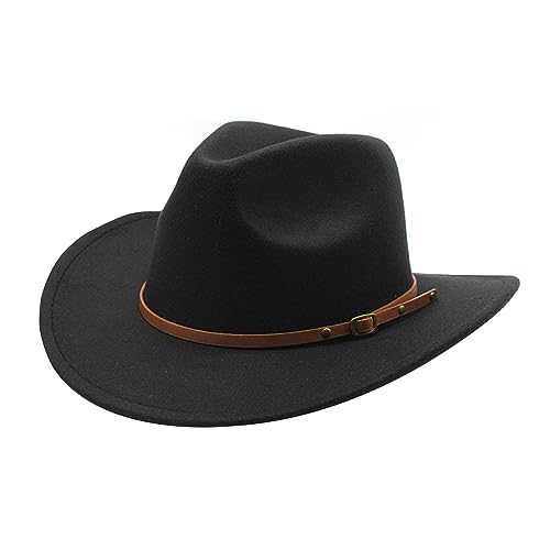 Gramigg Cowboyhut aus Wollfilz für Erwachsene mit Schnalle, Gürtel, Mode, Karneval, Party, Kostüm, Damen, Herren, Halloween, Partyzubehör, Kostüm-Zubehör für Damen und Herren Gramigg Cowboyhut aus Wollfilz für Erwachsene mit Schnalle, Gürtel, Mode, Karneval, Party, Kostüm, Damen, Herren, Halloween, Partyzubehör, Kostüm-Zubehör für Damen und Herren von Gramigg